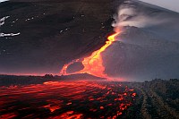 Mount Etna volcano 2006, Lava flow Bocca Nuova, Thorsten Boeckel