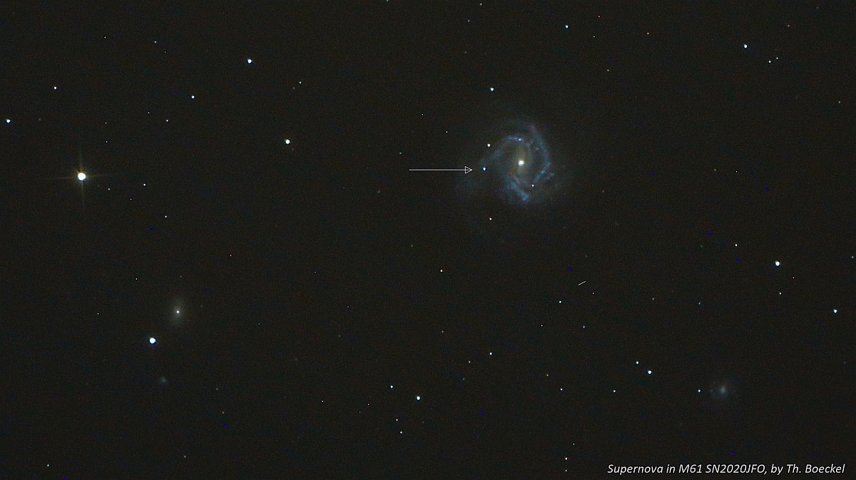 Supernova (SN 2020) in M61, Swelling Spiral